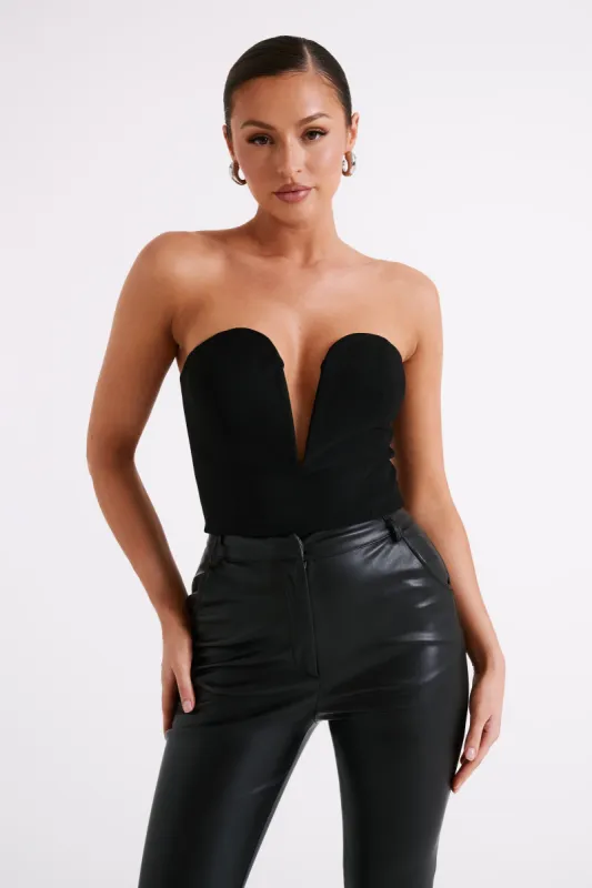 Dahlia Strapless V Corset - Black sold by Meshki