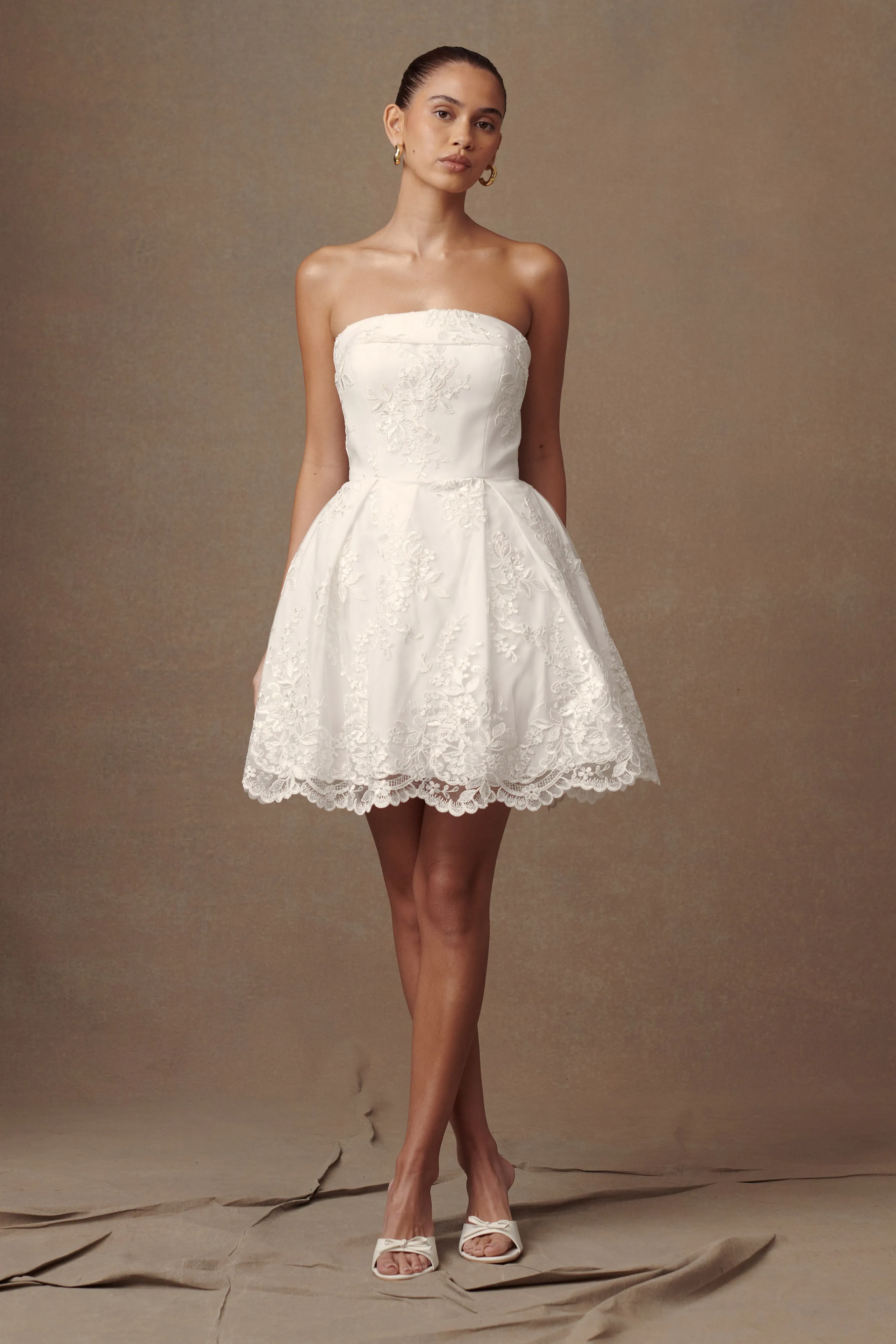 Eileen Lace Mini Dress - White sold by Meshki product image thumbnail 5