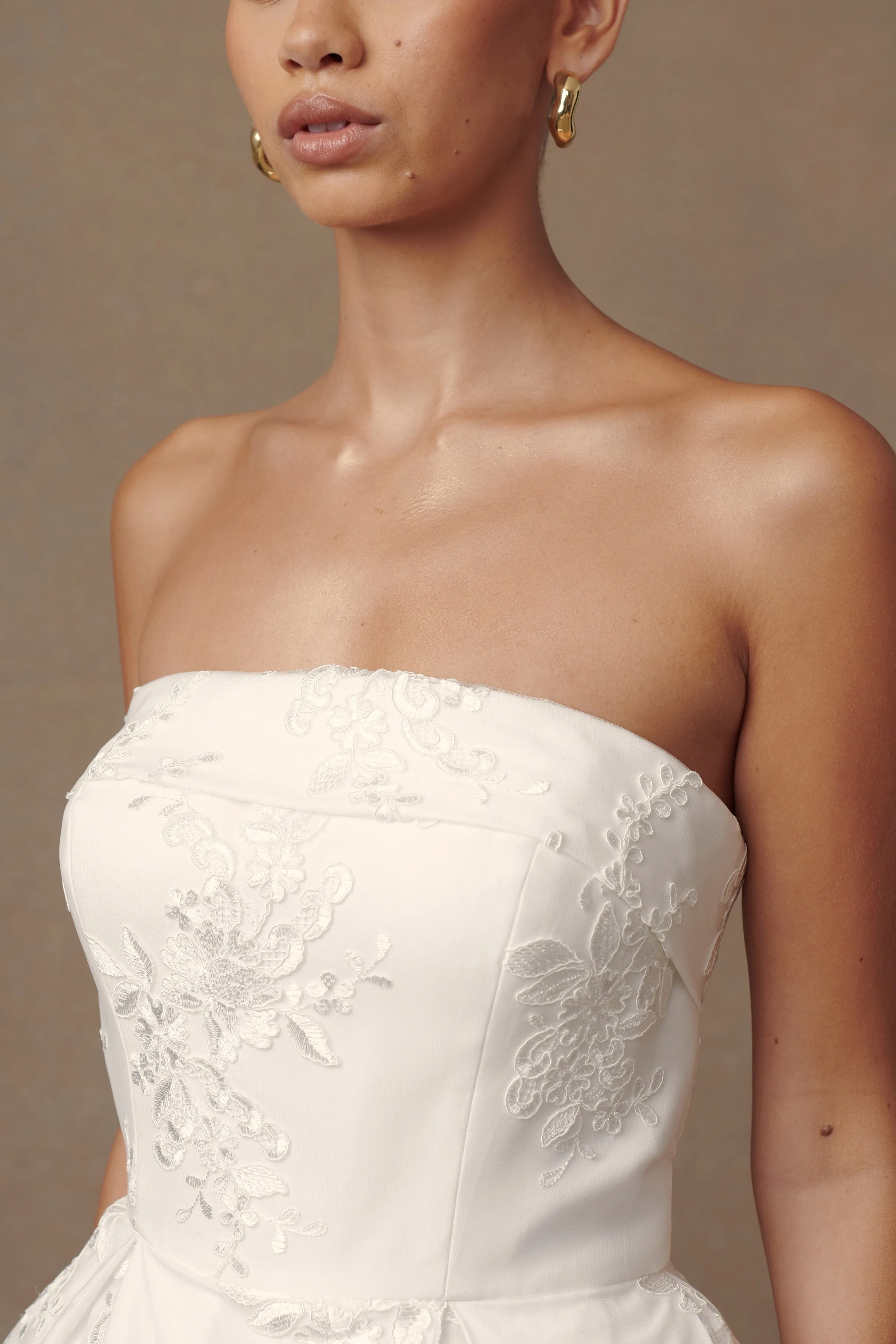 Eileen Lace Mini Dress - White sold by Meshki product image thumbnail 2