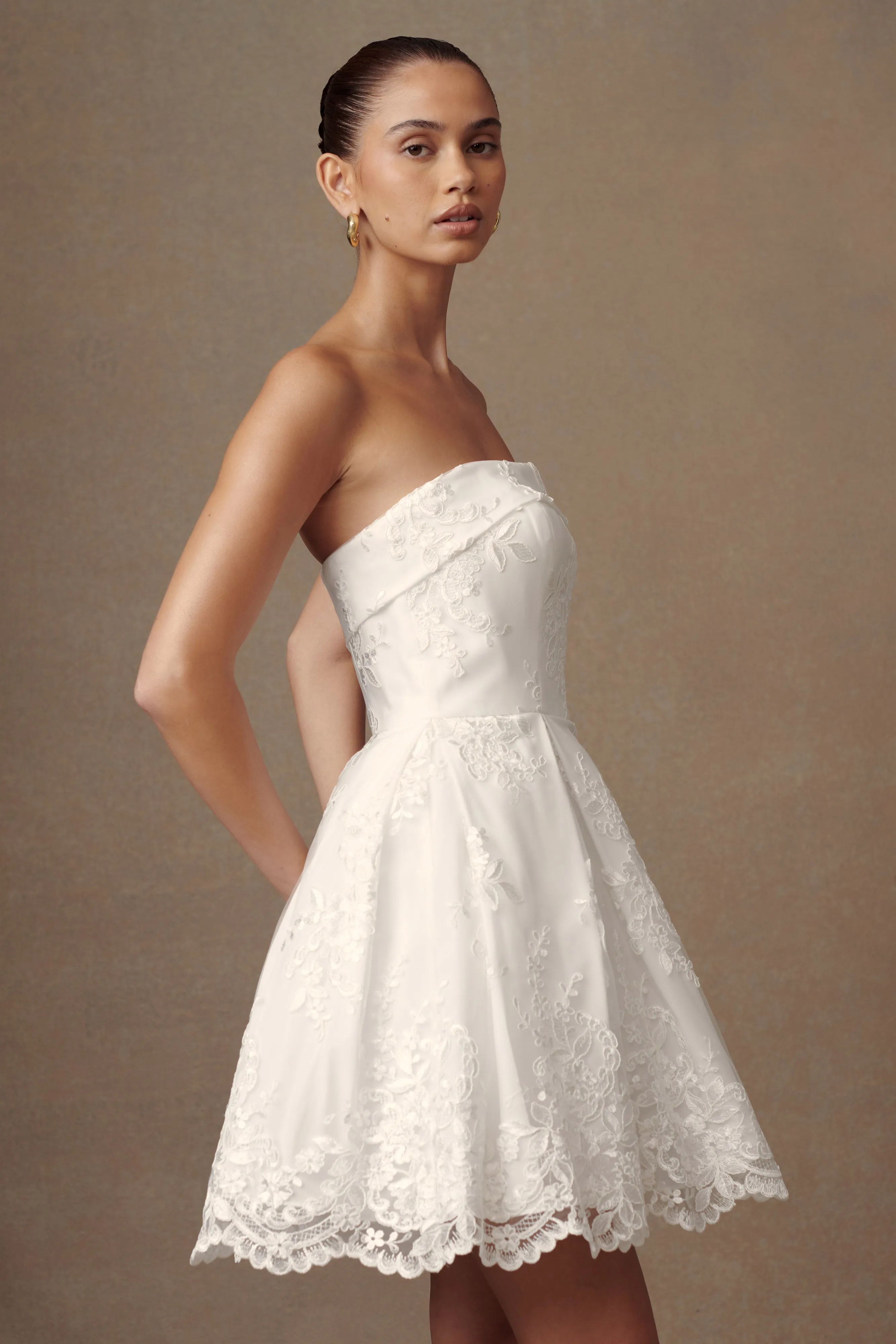 Eileen Lace Mini Dress - White sold by Meshki product image thumbnail 4