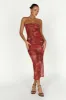Aphrodite Strapless Mesh Dress - Oversized Rose Print sold by Meshki