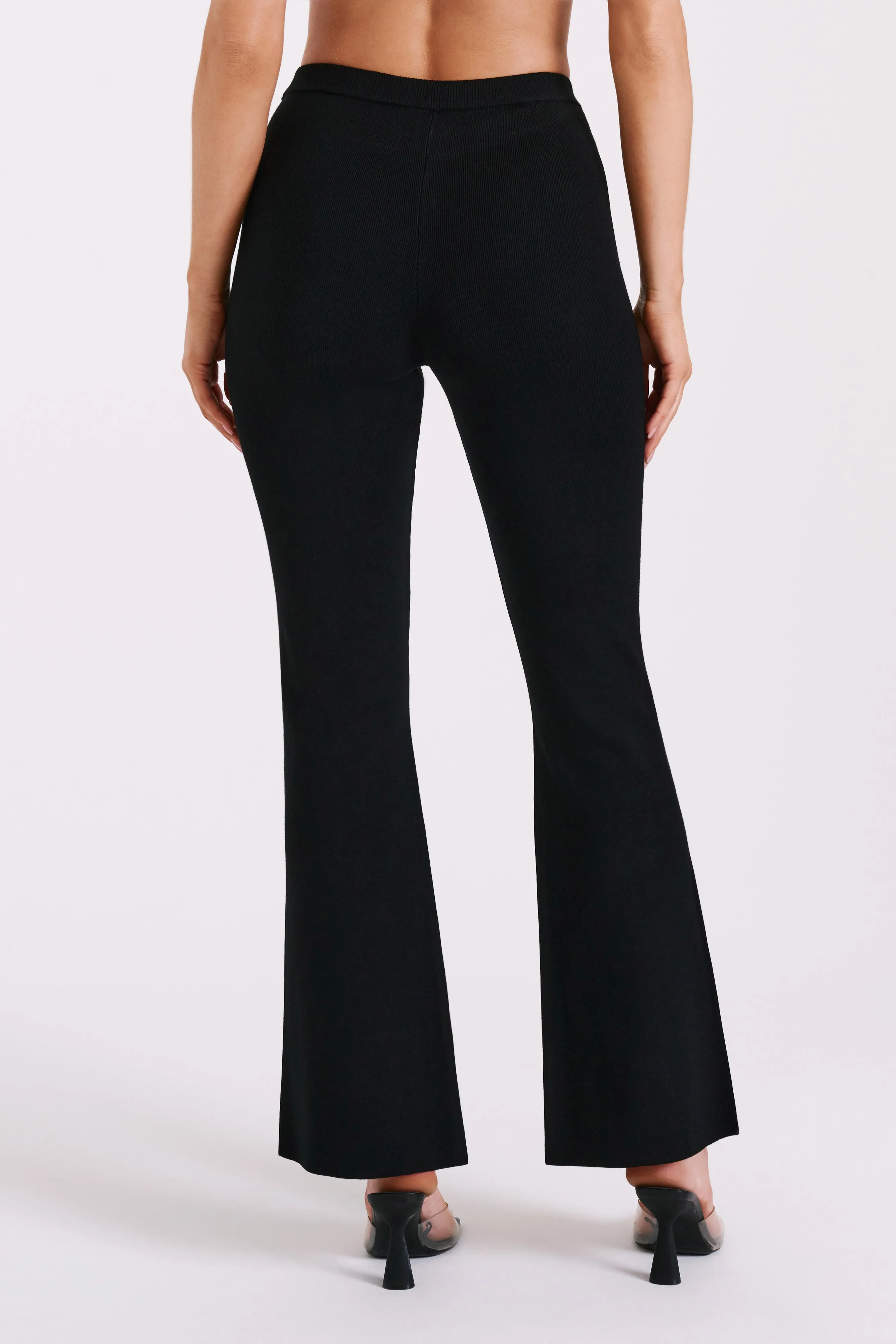 Rosetta Flare Knit Pants - Black sold by Meshki product image thumbnail 3