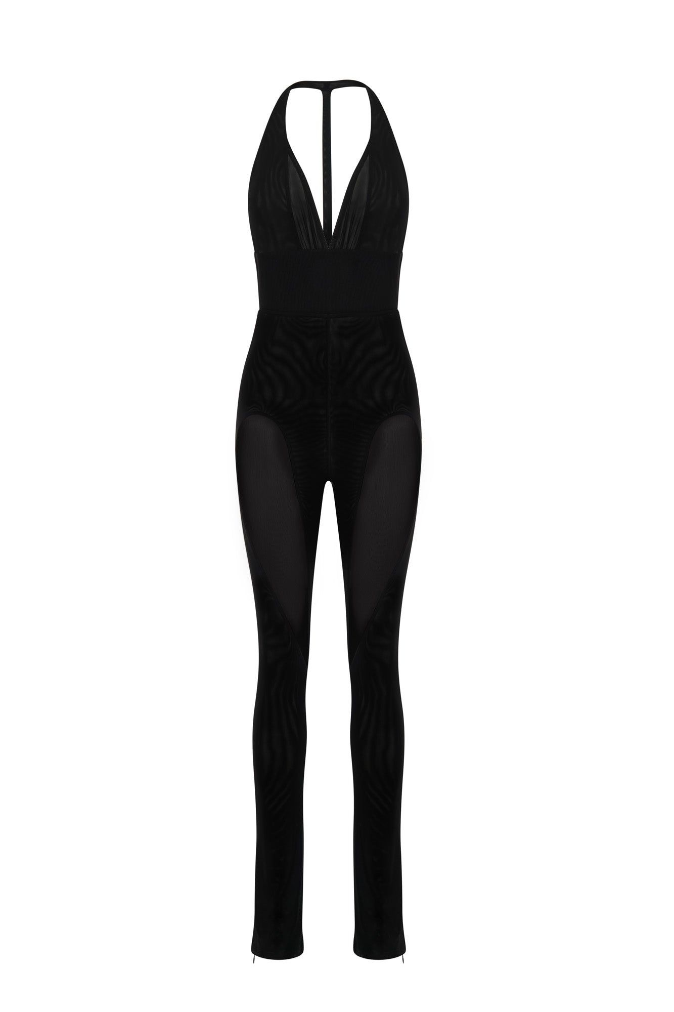 Tash Mesh And Jersey Halter Jumpsuit - Black sold by Meshki product image thumbnail 7