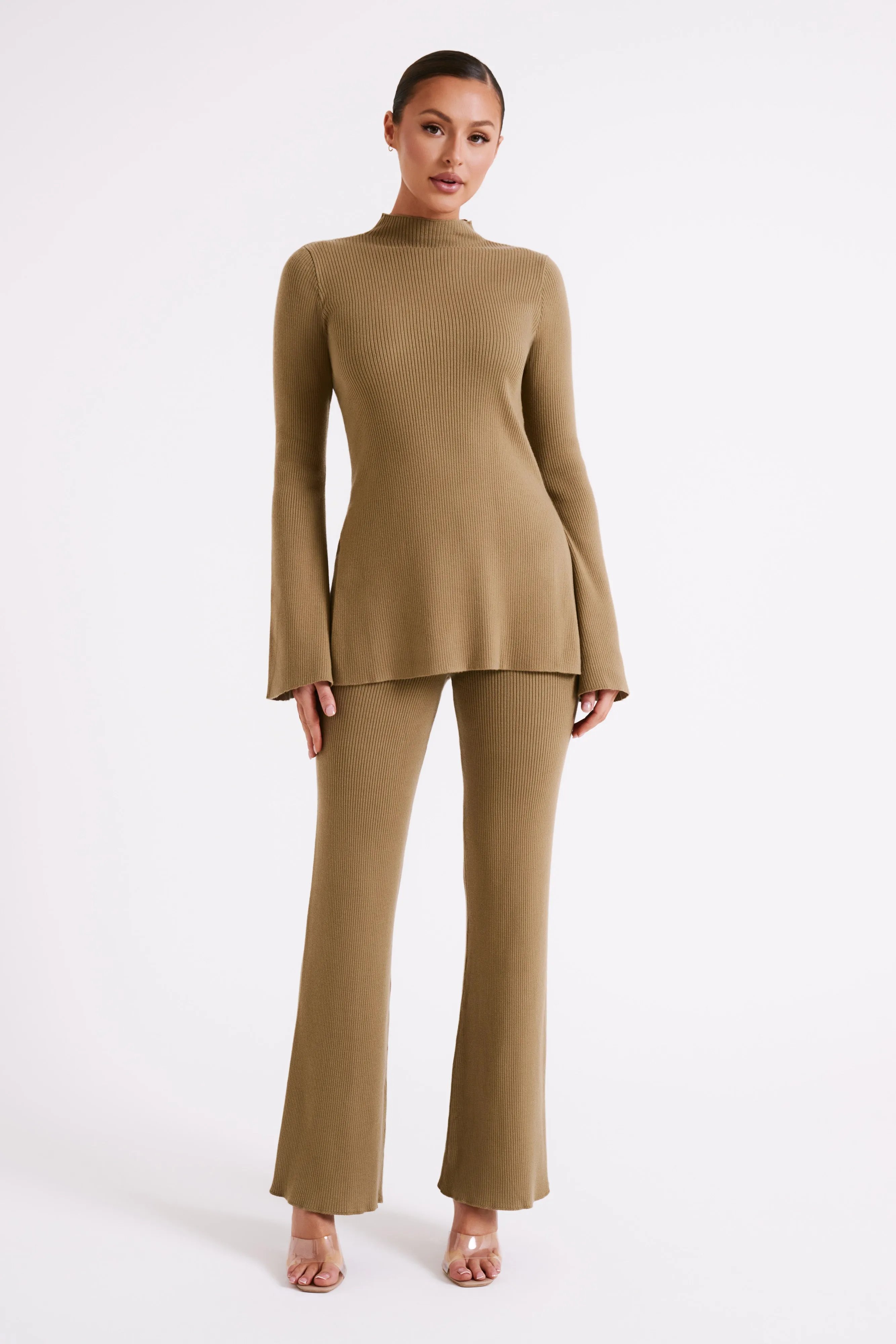 Jovie Knit Pants - Olive sold by Meshki