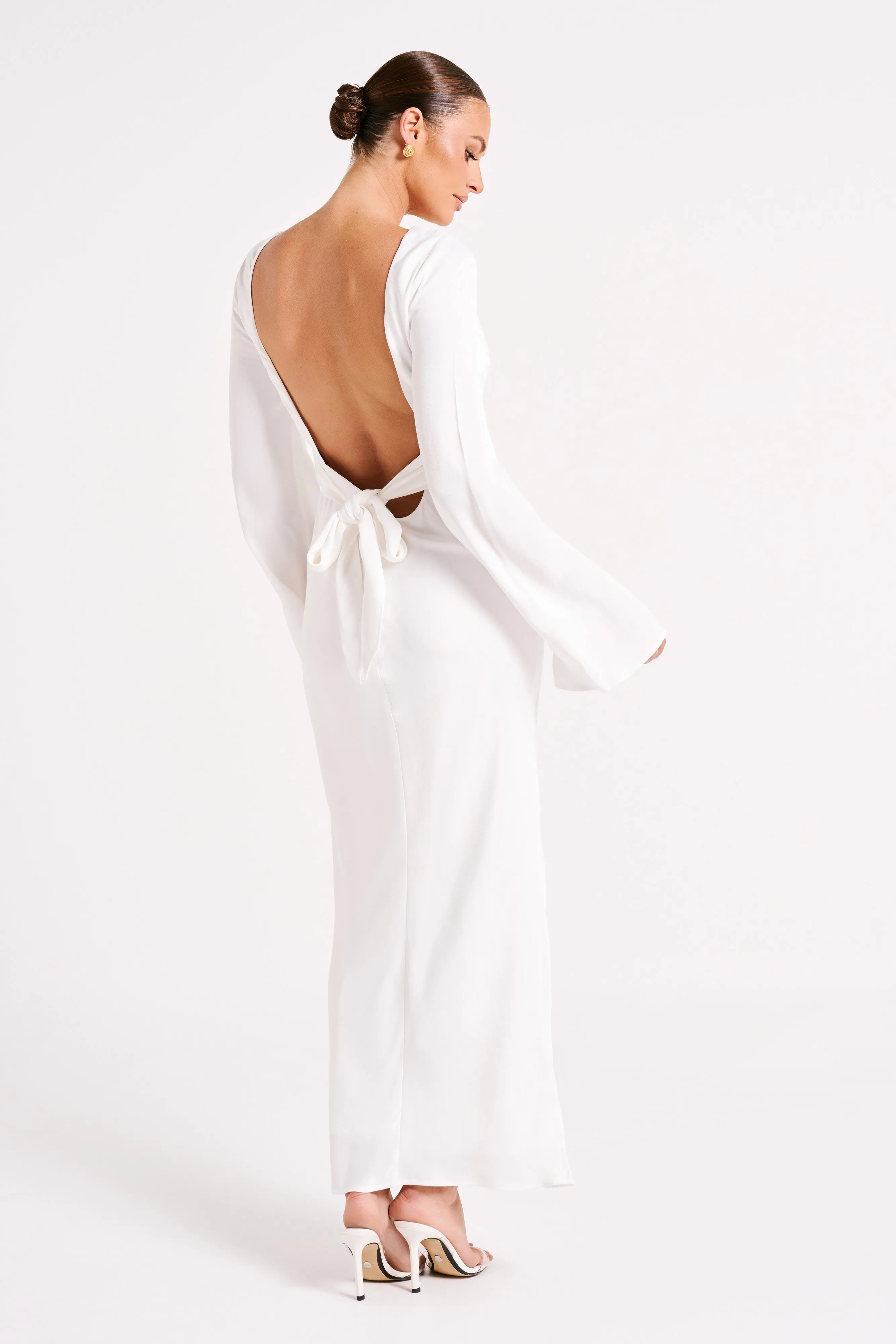 Fernanda Long Sleeve Maxi Dress - White sold by Meshki product image thumbnail 5