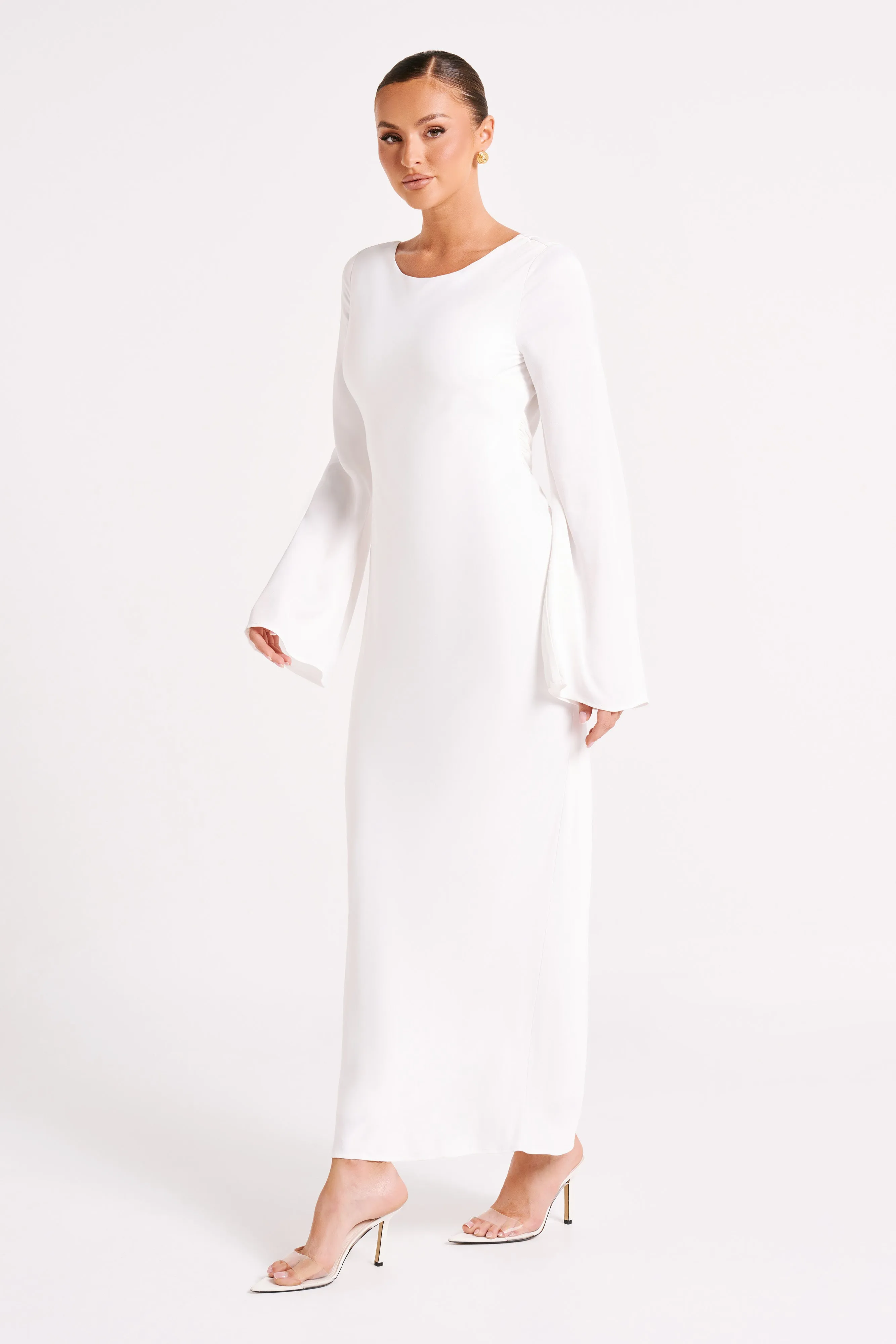 Fernanda Long Sleeve Maxi Dress - White sold by Meshki product image thumbnail 2