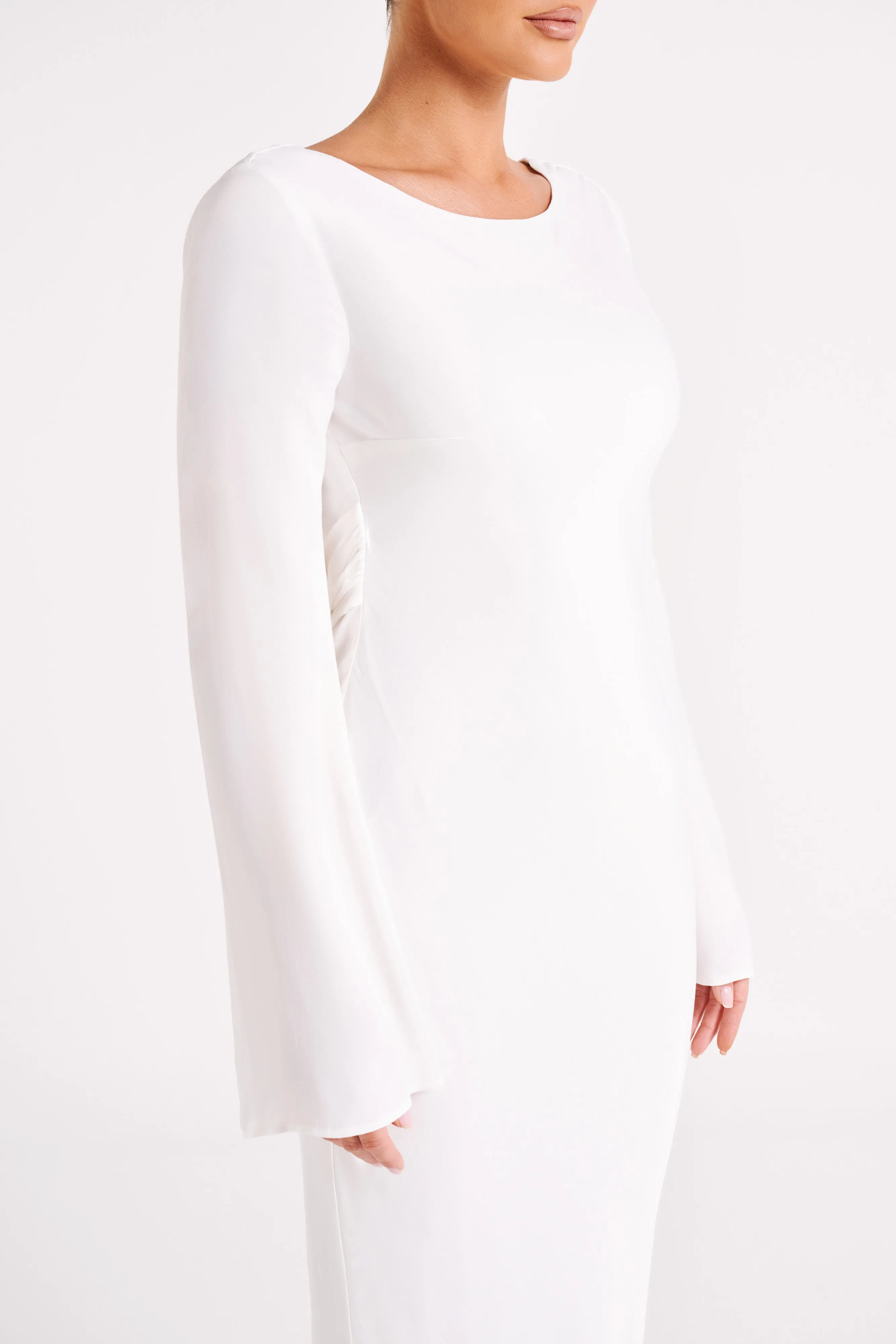 Fernanda Long Sleeve Maxi Dress - White sold by Meshki product image thumbnail 3
