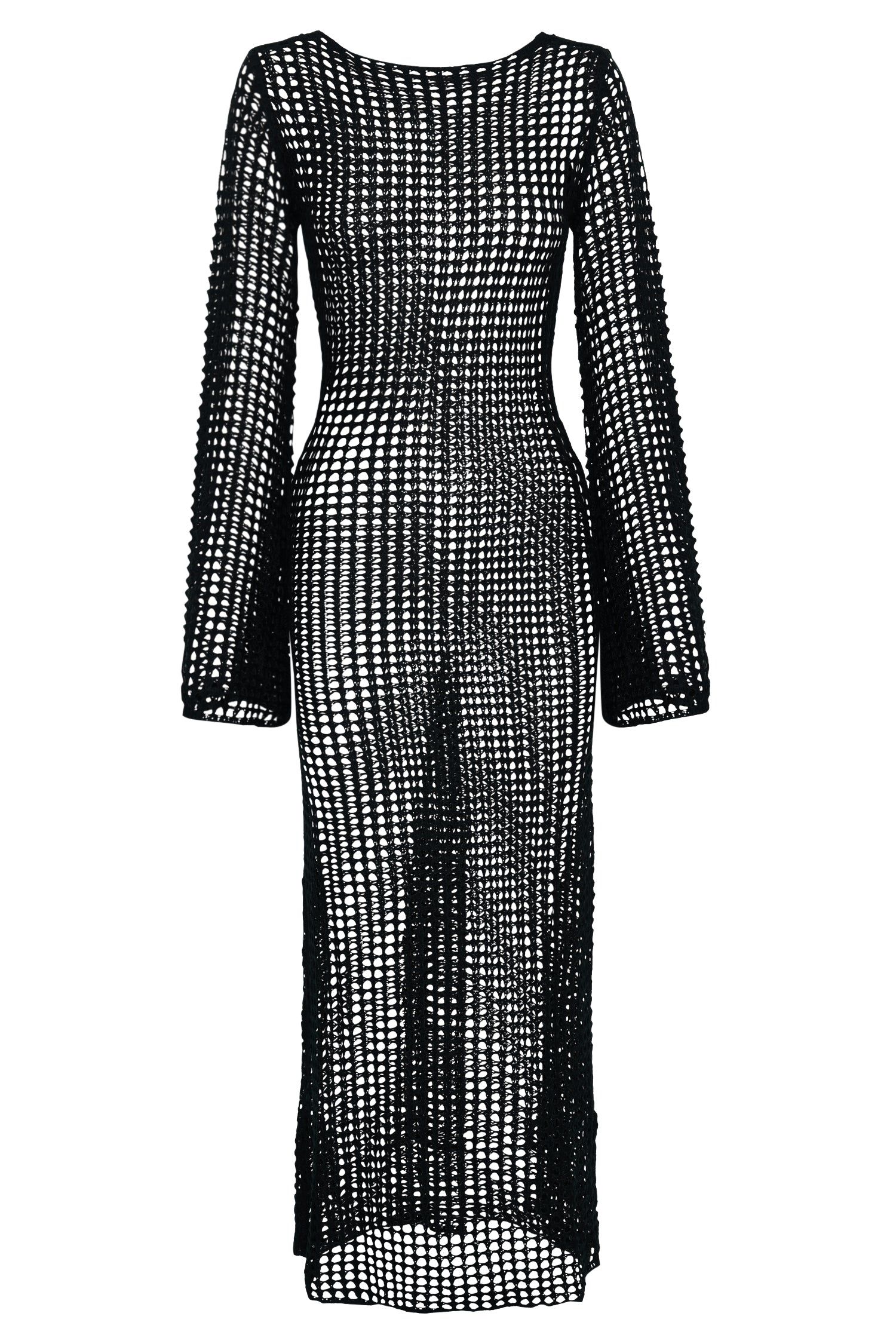 Murphy Long Sleeve Crochet Maxi Dress - Black sold by Meshki product image thumbnail 12