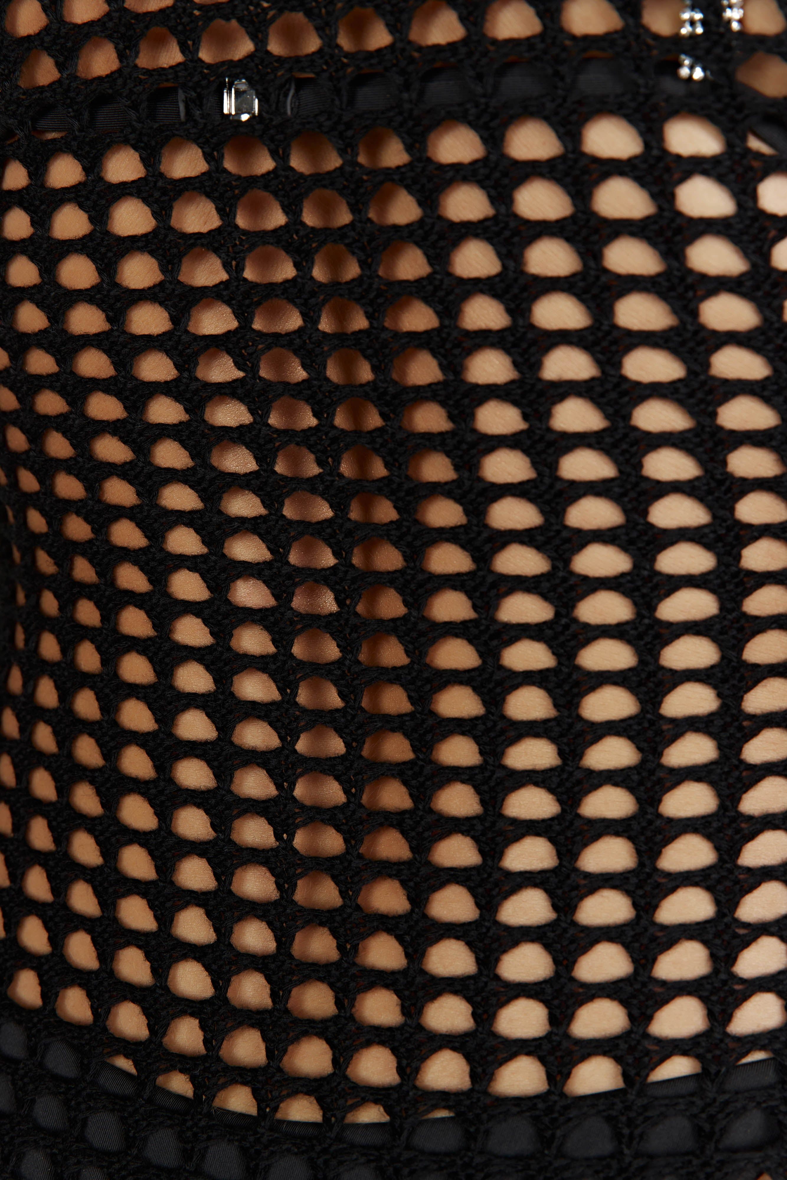 Murphy Long Sleeve Crochet Maxi Dress - Black sold by Meshki product image thumbnail 11