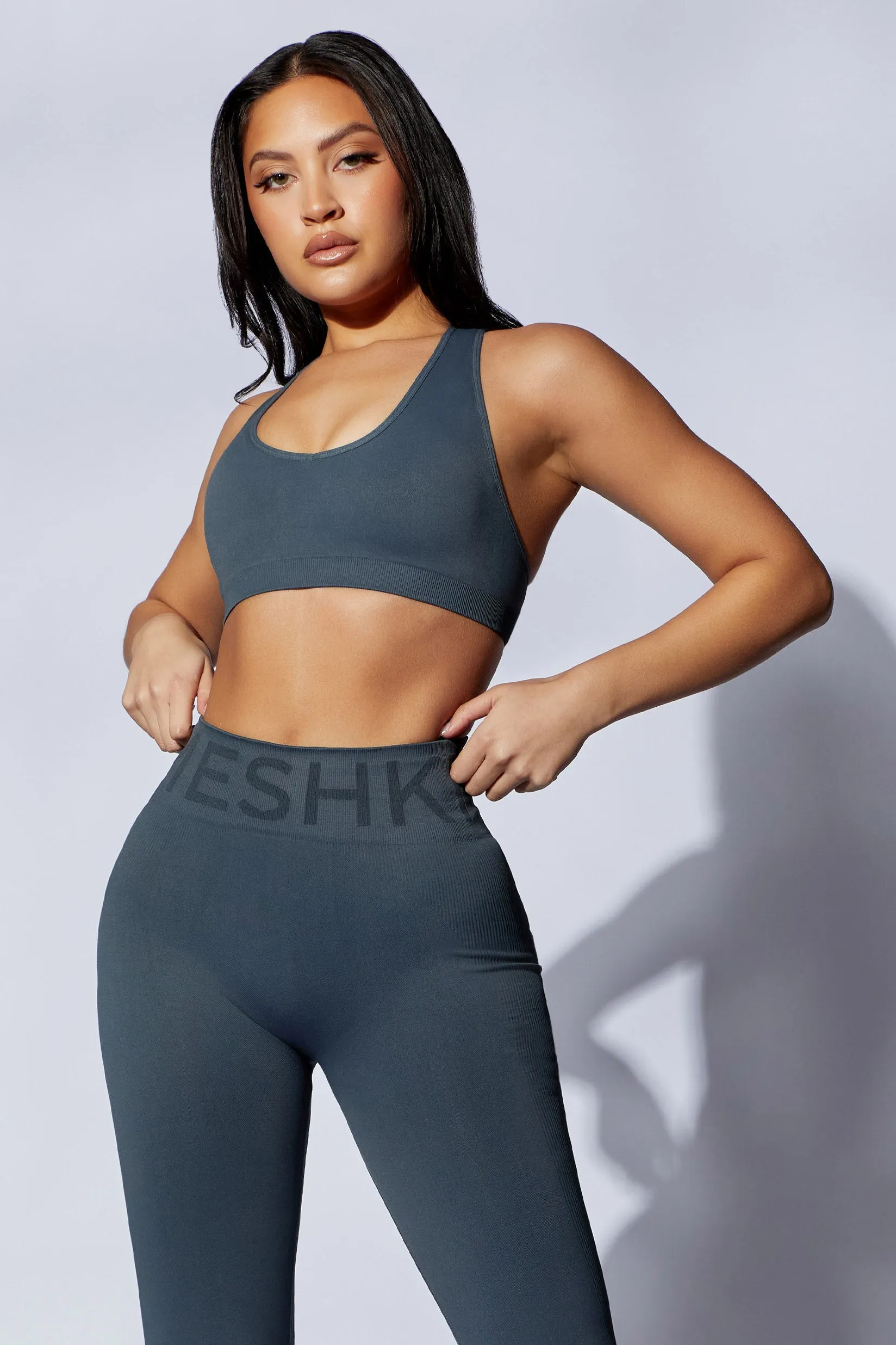Quinn Halter Longline Top - Charcoal sold by Meshki product image thumbnail 4