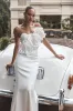 Olivia Strapless Satin Rose Wedding Gown - White sold by Meshki