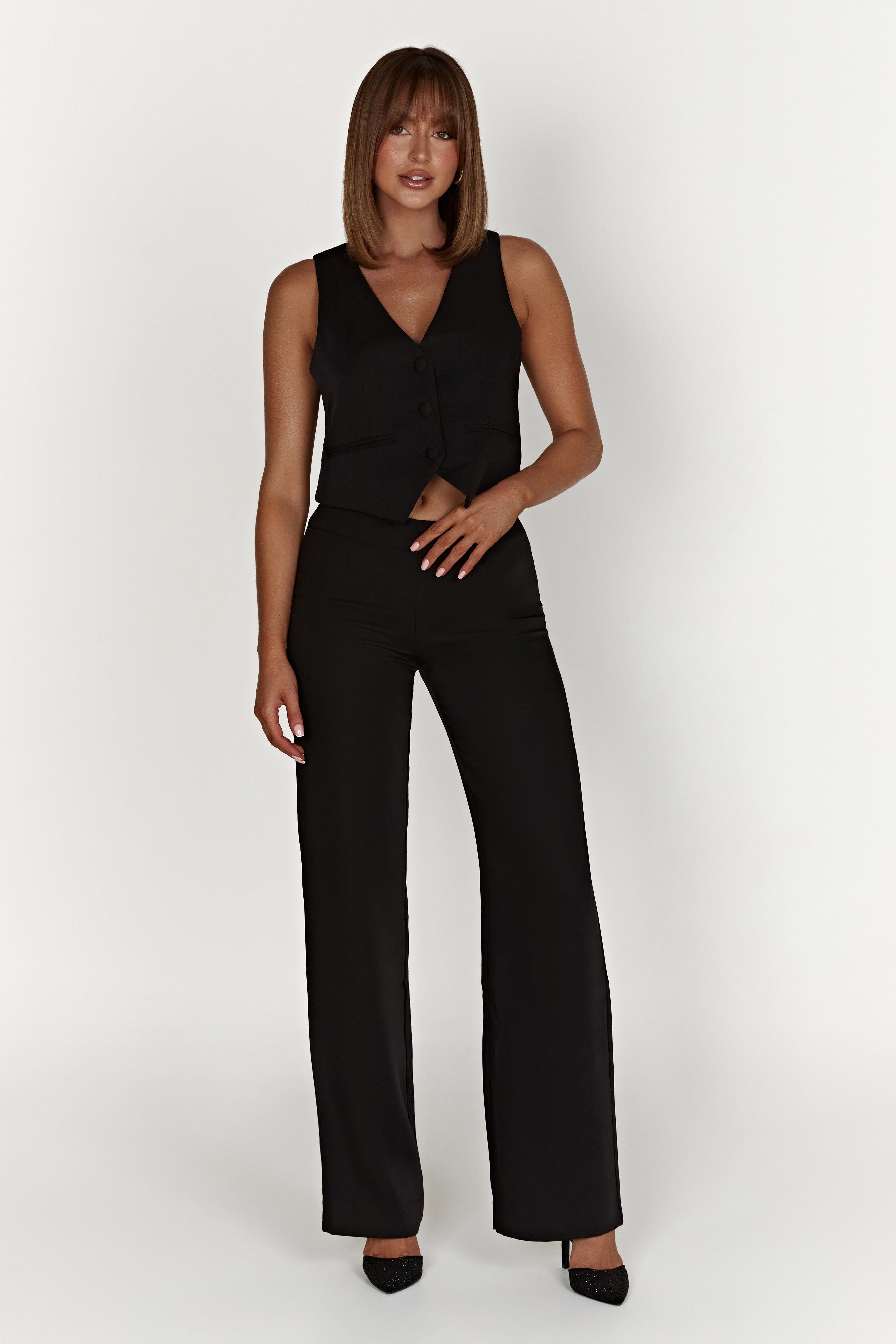 Laurie Low Rise Suiting Pant - Black sold by Meshki product image thumbnail 3