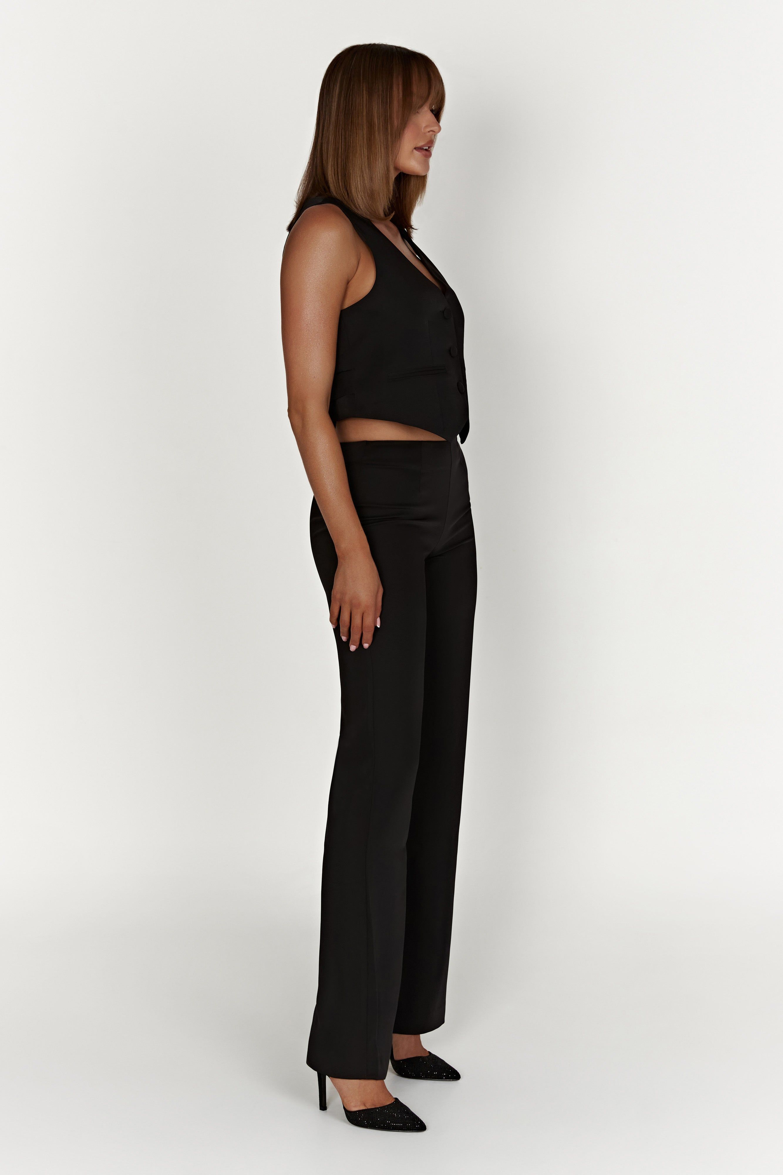 Laurie Low Rise Suiting Pant - Black sold by Meshki product image thumbnail 4