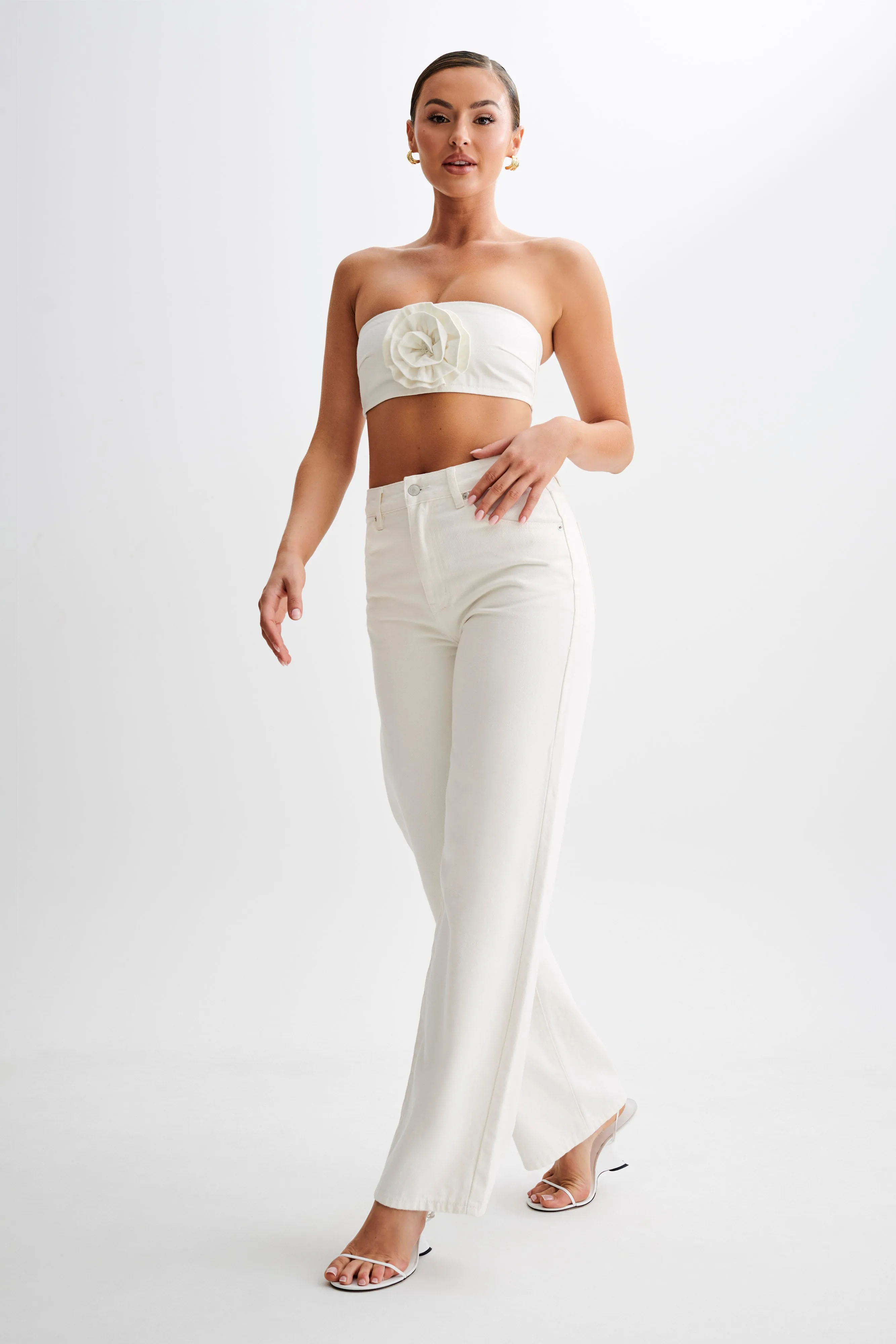 Samantha Rose Denim Bandeau - White sold by Meshki product image thumbnail 4