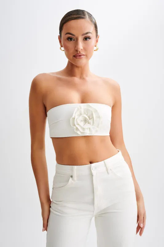 Samantha Rose Denim Bandeau - White sold by Meshki