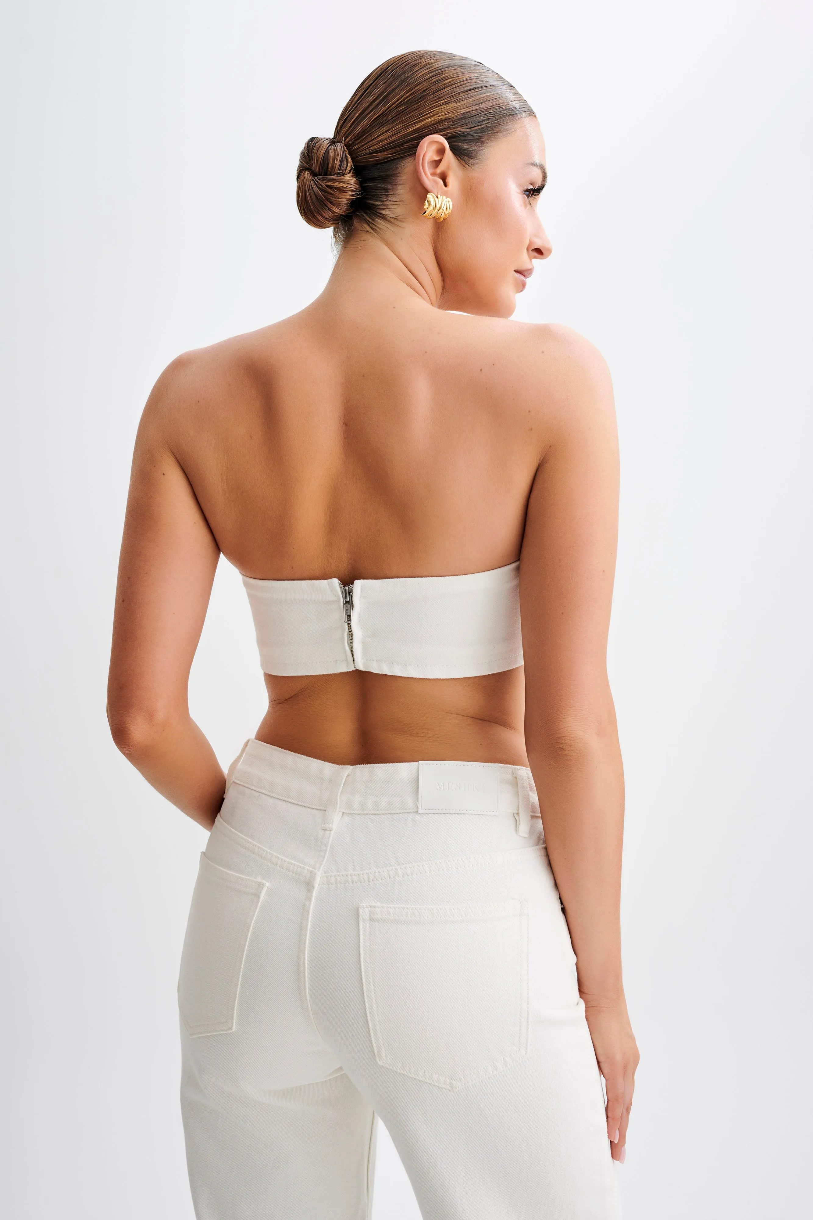 Samantha Rose Denim Bandeau - White sold by Meshki product image thumbnail 3