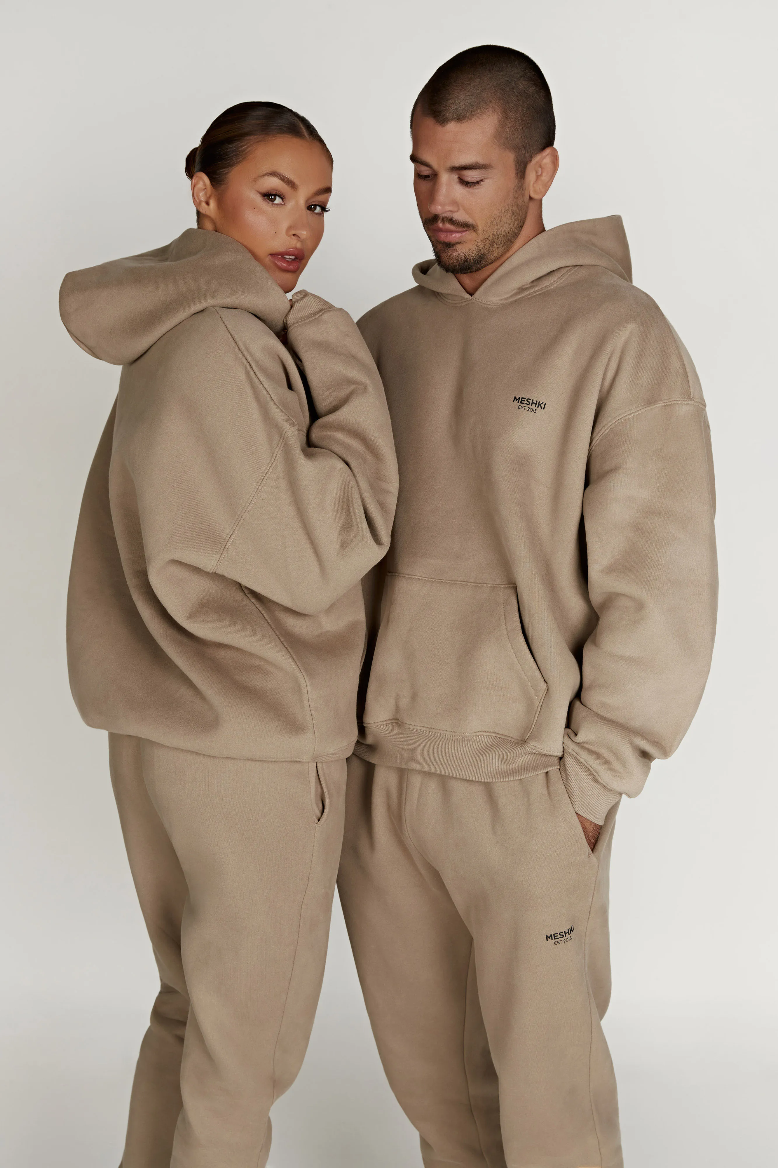 Bernie Oversized Unisex Hoodie - Cement sold by Meshki