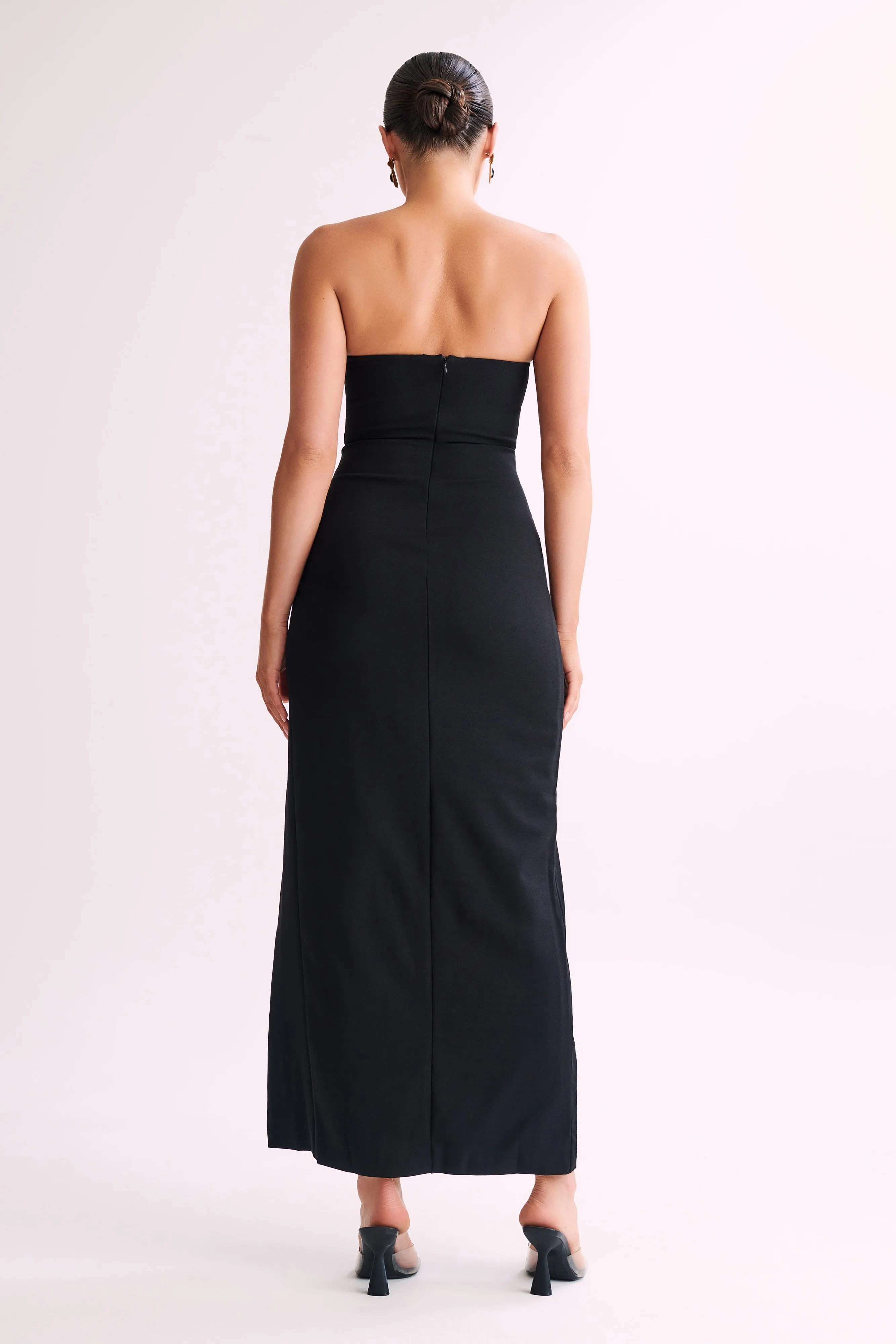 Rachel Maxi Split Front Dress - Black sold by Meshki product image thumbnail 3