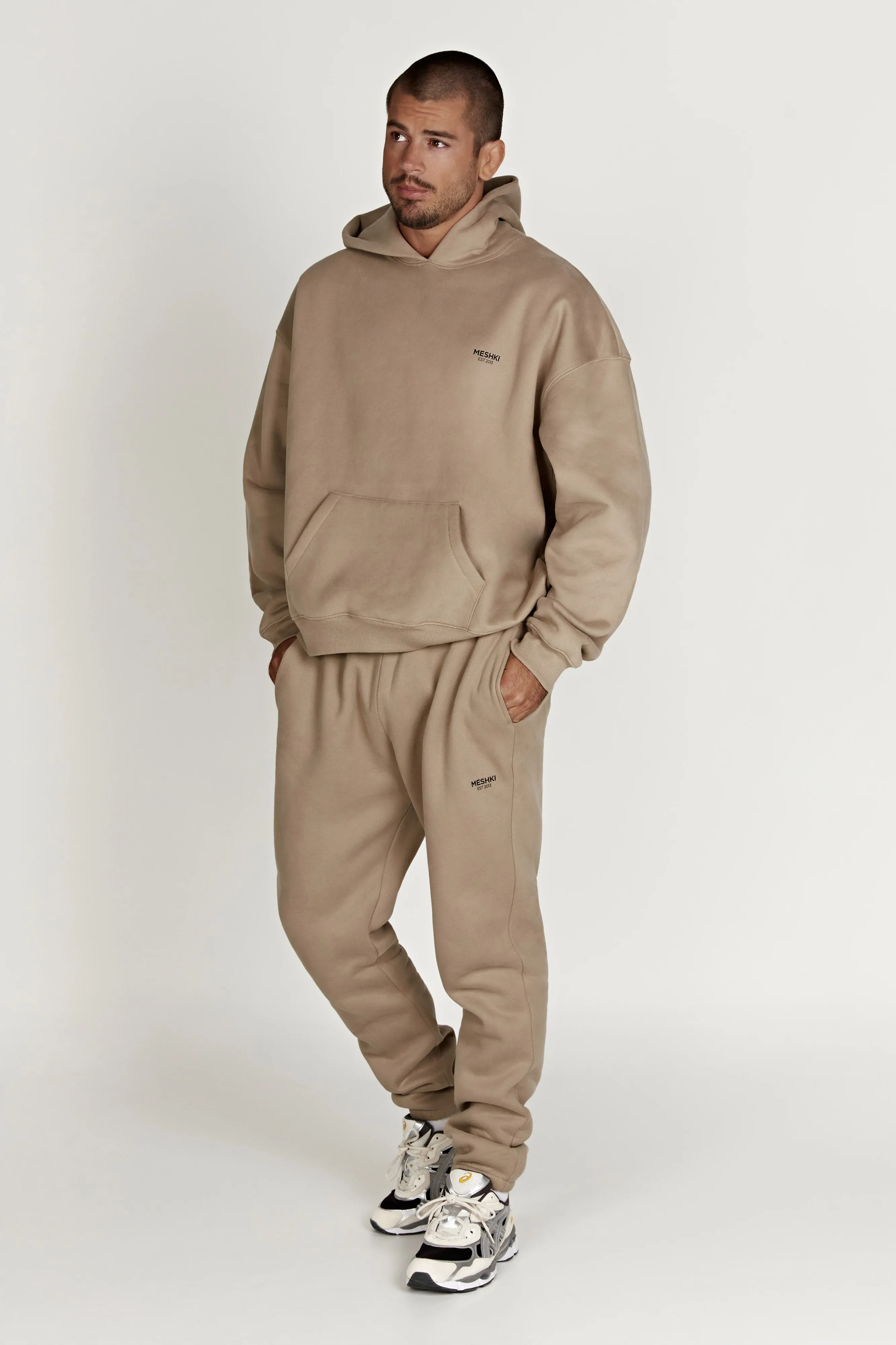 Bernie Oversized Unisex Hoodie - Cement sold by Meshki product image thumbnail 3