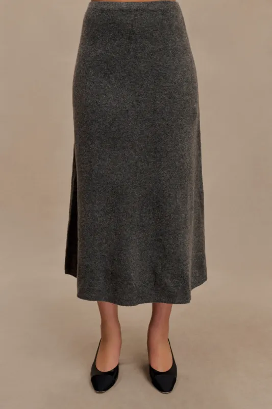 Vivica Knit Maxi Skirt - Charcoal Marle sold by Meshki