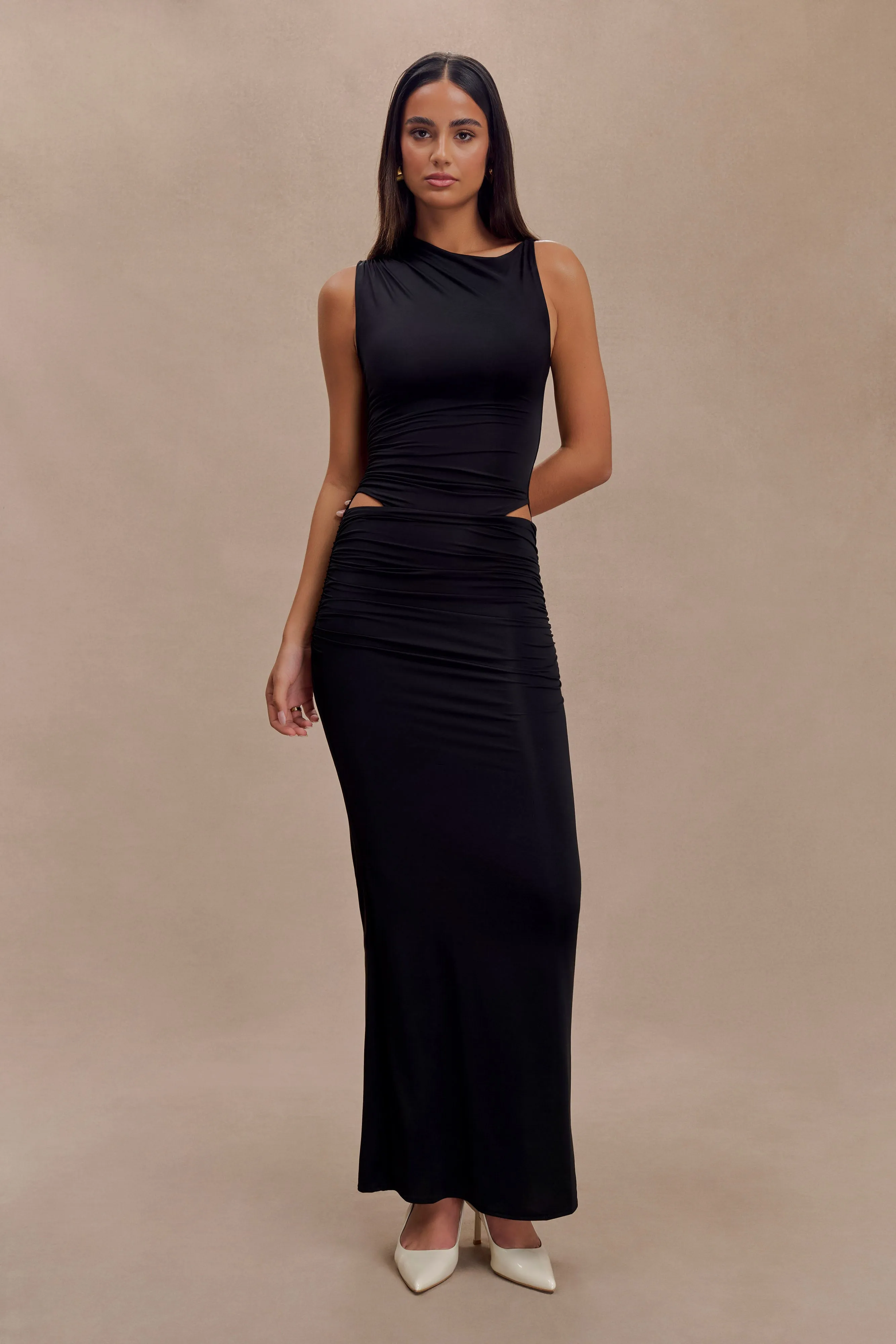 Kaia Slinky Cut Out Maxi Dress - Black sold by Meshki product image thumbnail 5