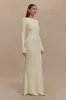 Emily Long Sleeve Knit Maxi Dress - Ivory Marle sold by Meshki