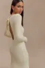 Emily Long Sleeve Knit Maxi Dress - Ivory Marle sold by Meshki
