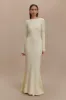 Emily Long Sleeve Knit Maxi Dress - Ivory Marle sold by Meshki