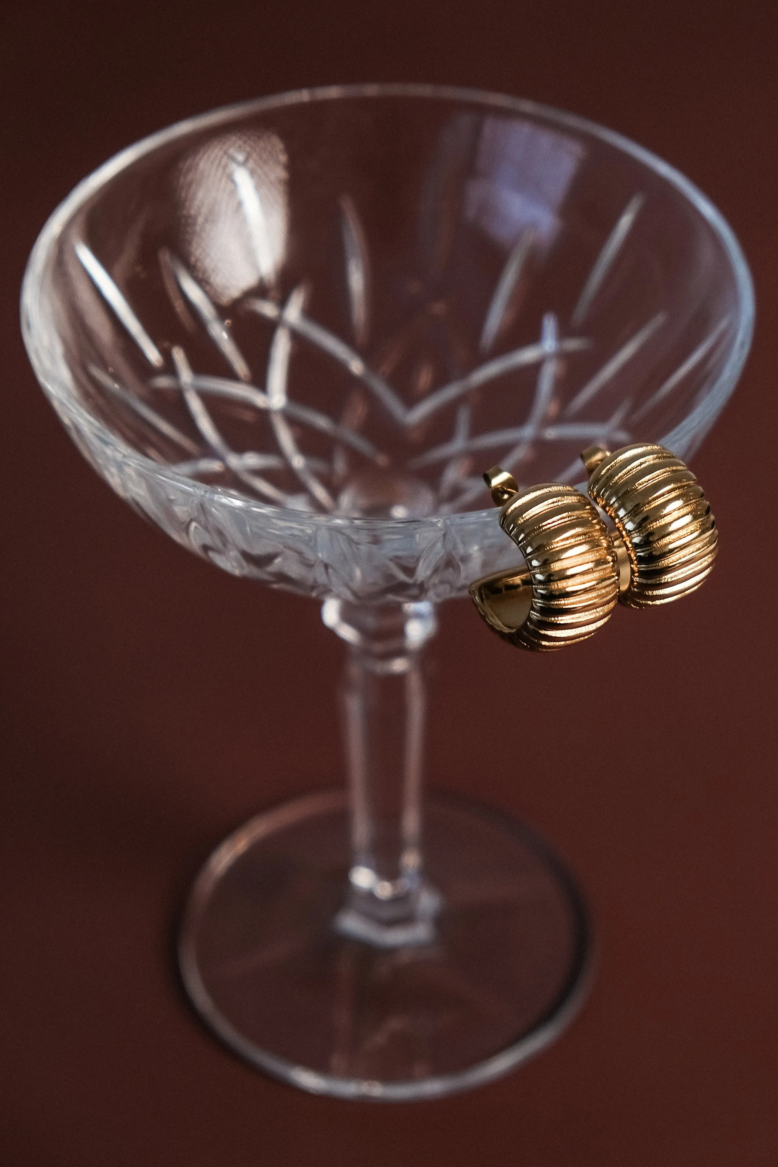 Amelia Textured Hoop - Gold sold by Meshki product image thumbnail 2