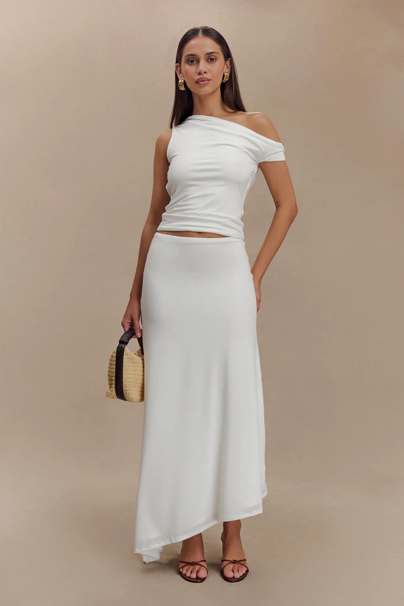 Kacey Slinky Off Shoulder Top - White sold by Meshki product image thumbnail 3