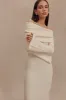 Katherine Off Shoulder Knit Maxi Dress - Ivory sold by Meshki