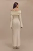 Katherine Off Shoulder Knit Maxi Dress - Ivory sold by Meshki