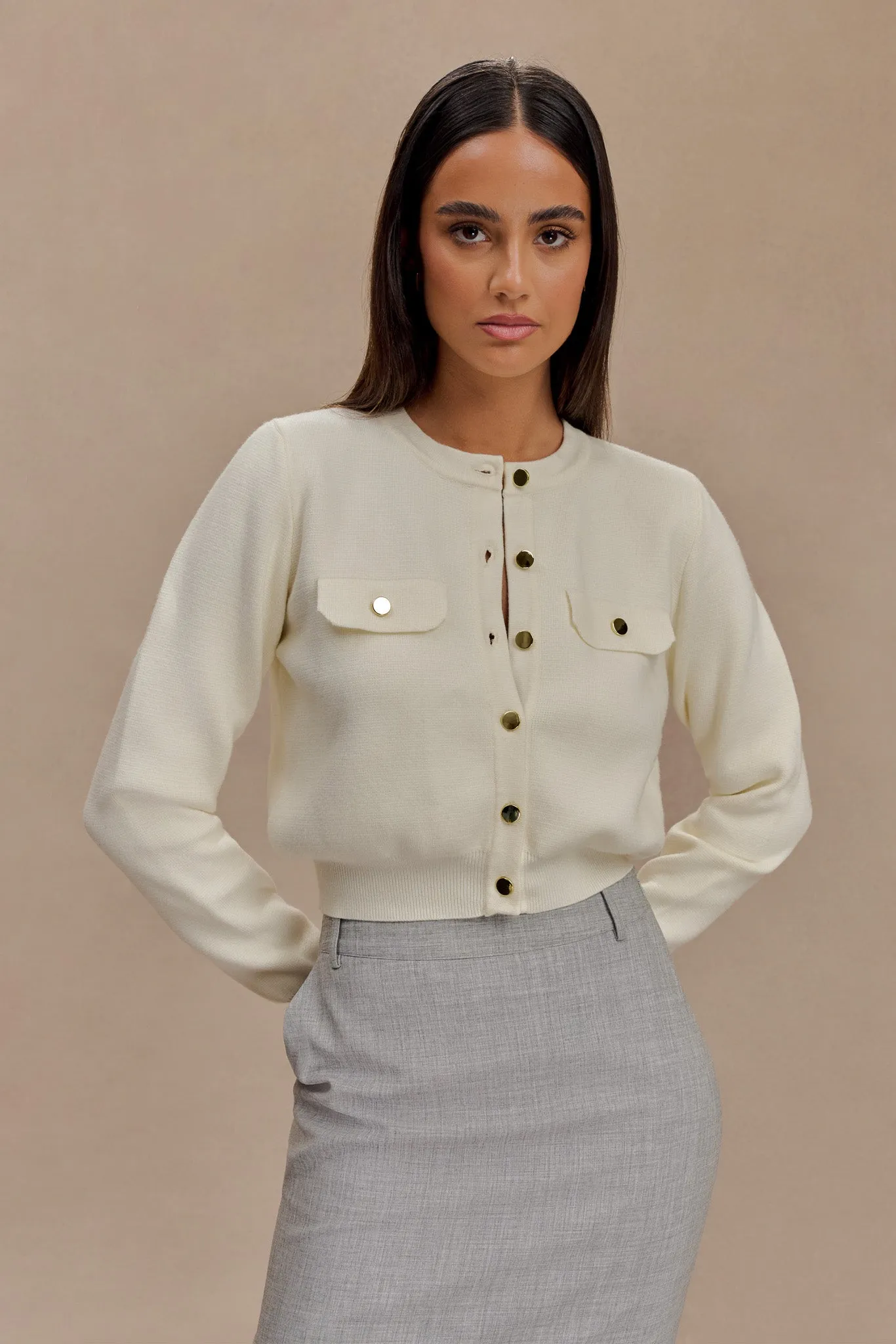 Tabitha Knit Cardigan - Ivory sold by Meshki product image thumbnail 3