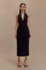 Annita Crepe Halter Midi Dress - Black sold by Meshki
