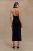 Annita Crepe Halter Midi Dress - Black sold by Meshki