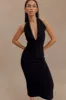 Annita Crepe Halter Midi Dress - Black sold by Meshki