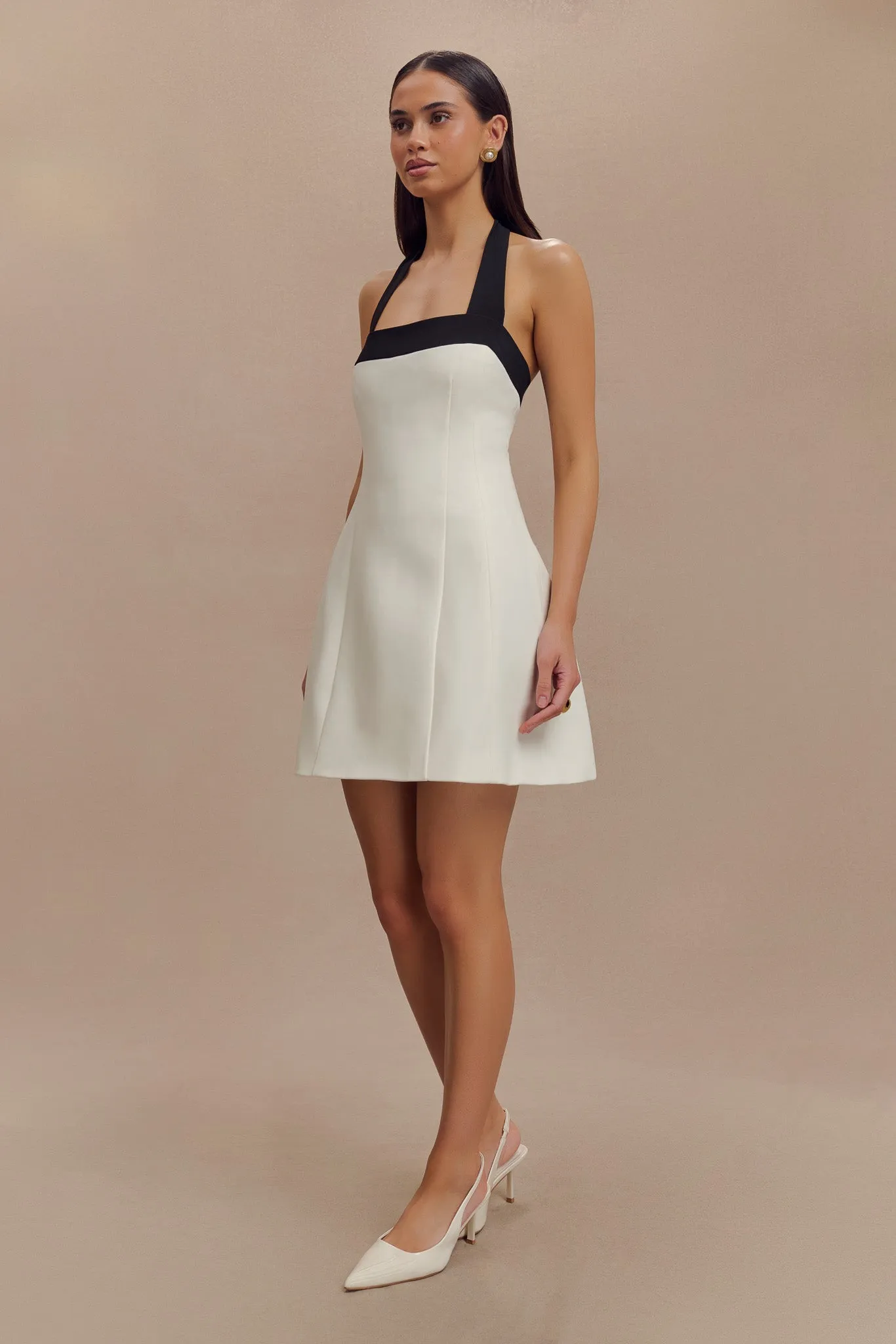 Cara Contrast Suiting Mini Dress - White sold by Meshki product image thumbnail 5
