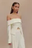 Celene Off Shoulder Jacket - Ivory sold by Meshki