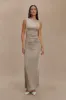 Kaia Slinky Cut Out Maxi Dress - Taupe sold by Meshki