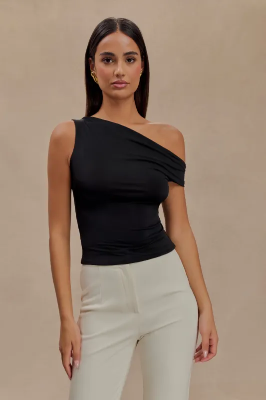 Kacey Slinky Off Shoulder Top - Black made by Meshki