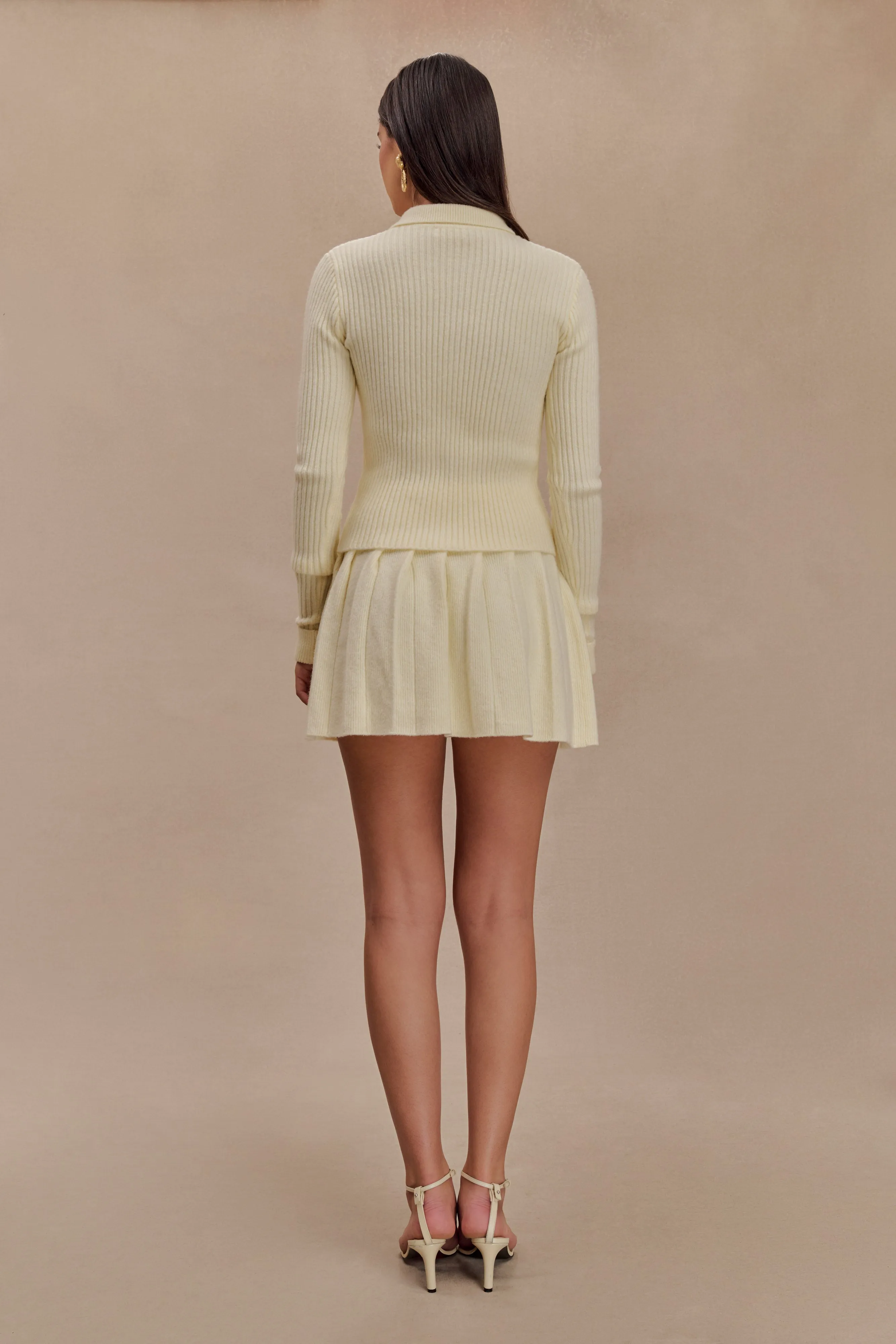 Erin Long Sleeve Button Cardigan - Ivory Marle sold by Meshki product image thumbnail 2