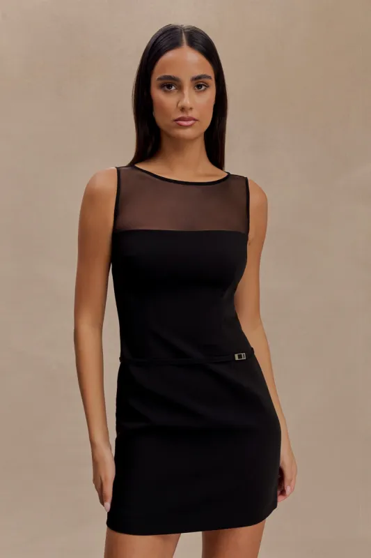 Posie Suiting Belted Mini Dress - Black sold by Meshki