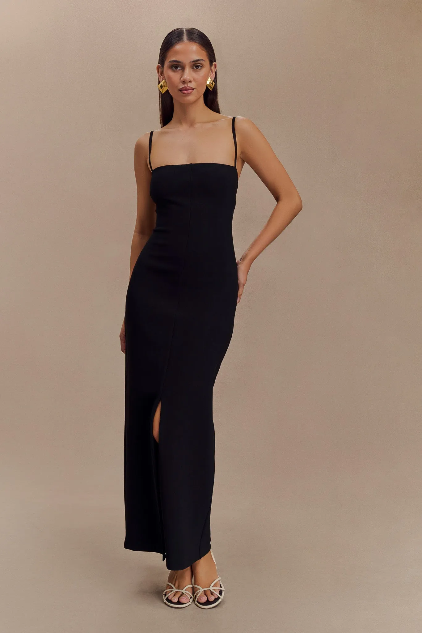 Delia Crepe Maxi Dress - Black sold by Meshki product image thumbnail 3