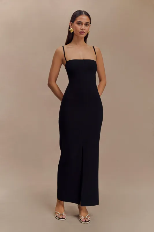 Delia Crepe Maxi Dress - Black sold by Meshki