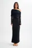 Everly Sheer Mesh Off Shoulder Top - Black sold by Meshki