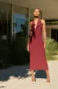 Annita Crepe Halter Midi Dress - Merlot sold by Meshki