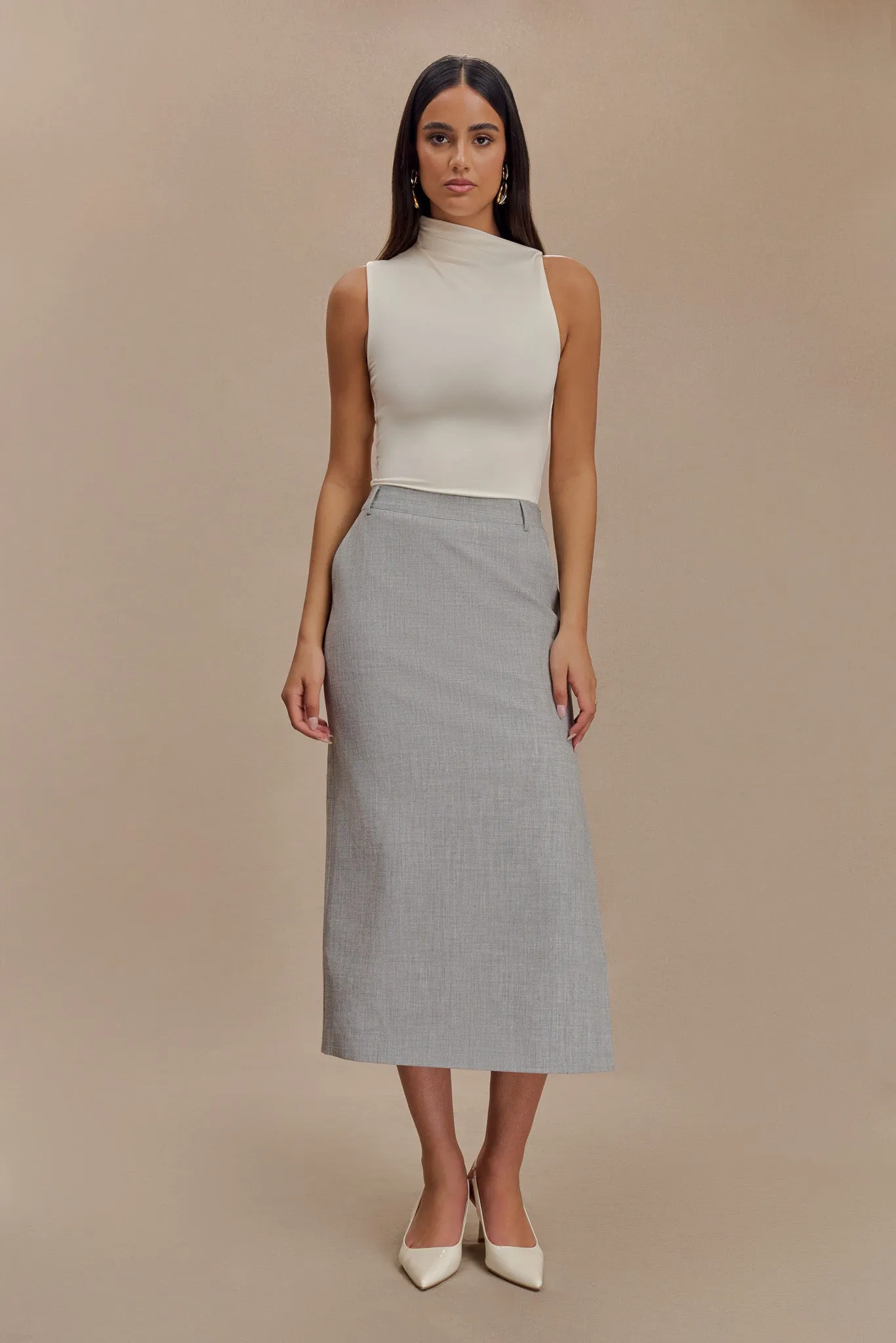 Ambrose Midi Skirt - Charcoal Marle sold by Meshki product image thumbnail 4