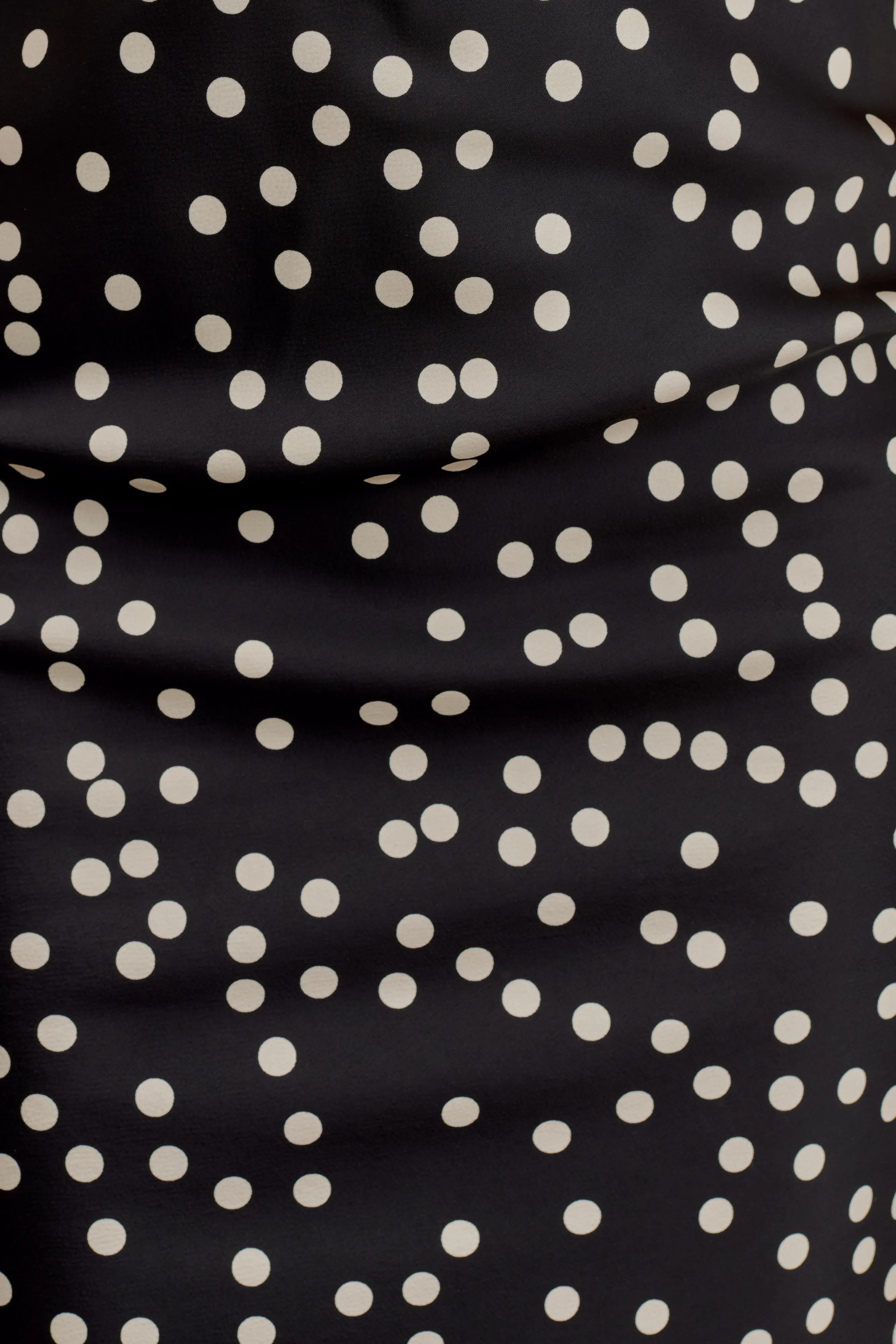 Claudette Strapless Satin Maxi Dress - Black Polka Dot Print sold by Meshki product image thumbnail 5