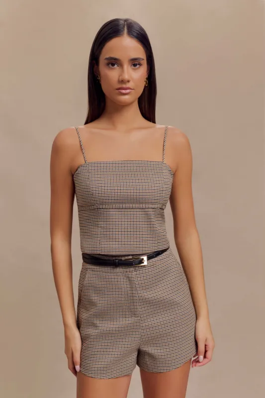 Radley Tailored Short - Tan Check sold by Meshki