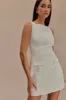 Evanna Sleeveless Suiting Mini Dress - Ivory sold by Meshki